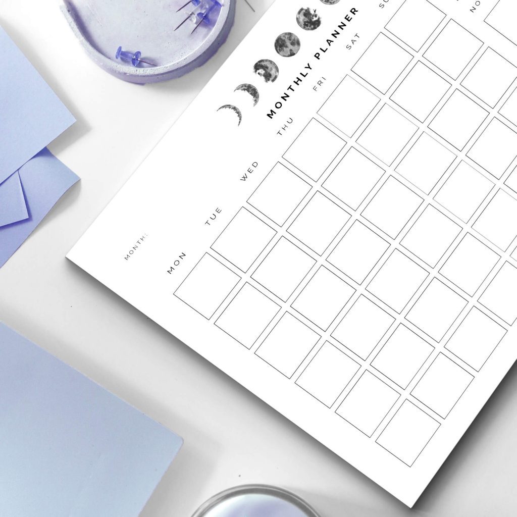 monthly undated calendar how it looks