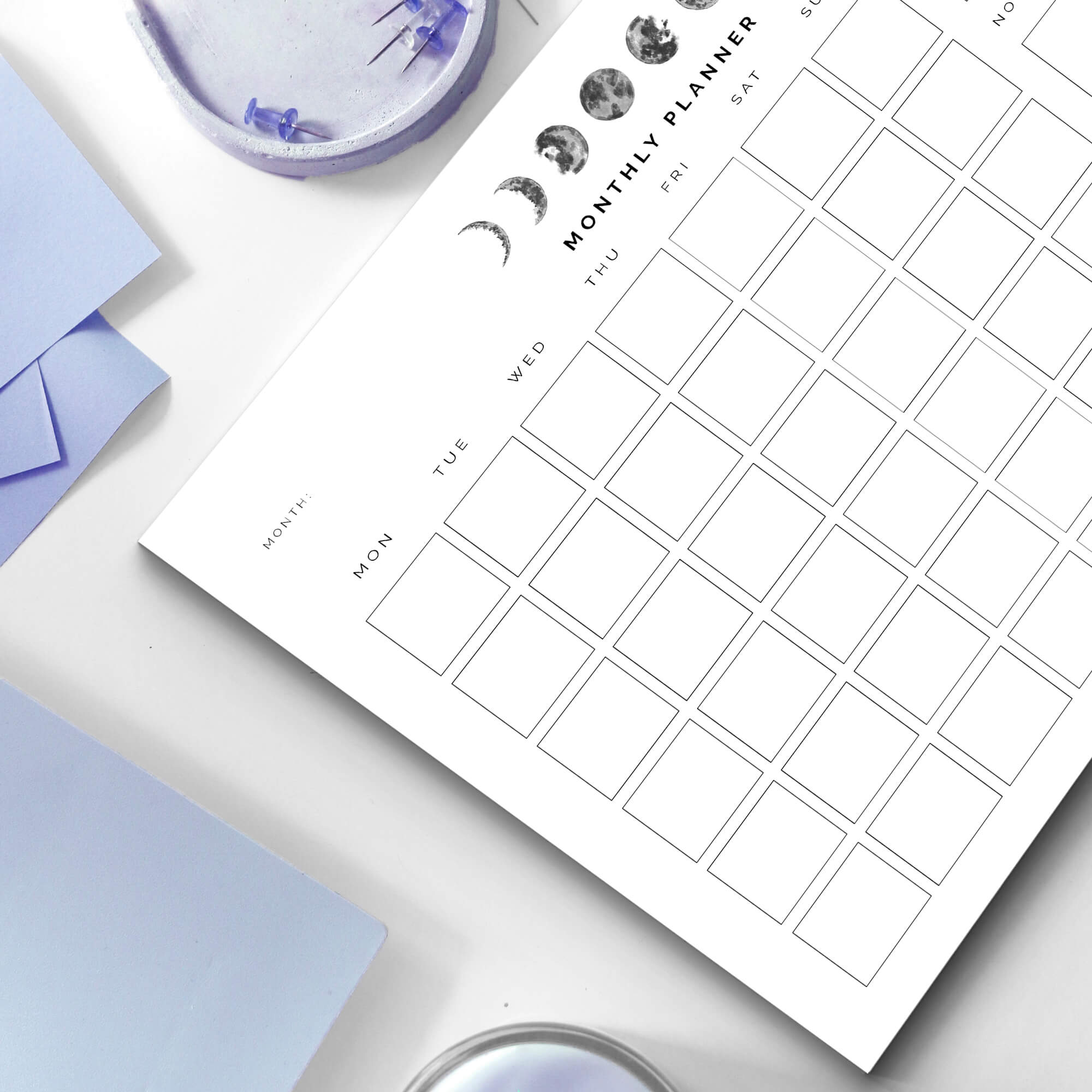 monthly undated calendar how it looks