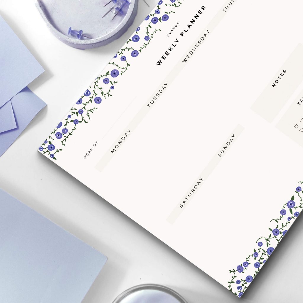 Weekly planner undated calendar how it looks