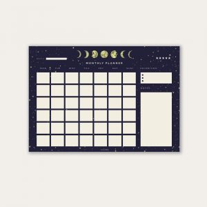 Monthly Undated Calendar Moon Phase