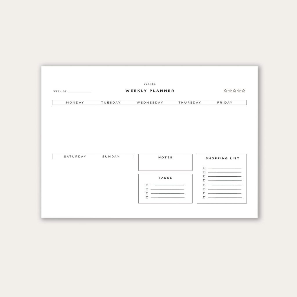 Weekly Planner Printable Digital pdf a4 size