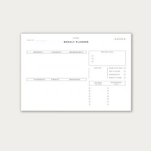 weekly planner printable digital undated