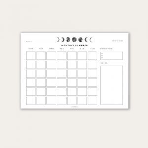 Monthly Undated Calendar Digital Printable