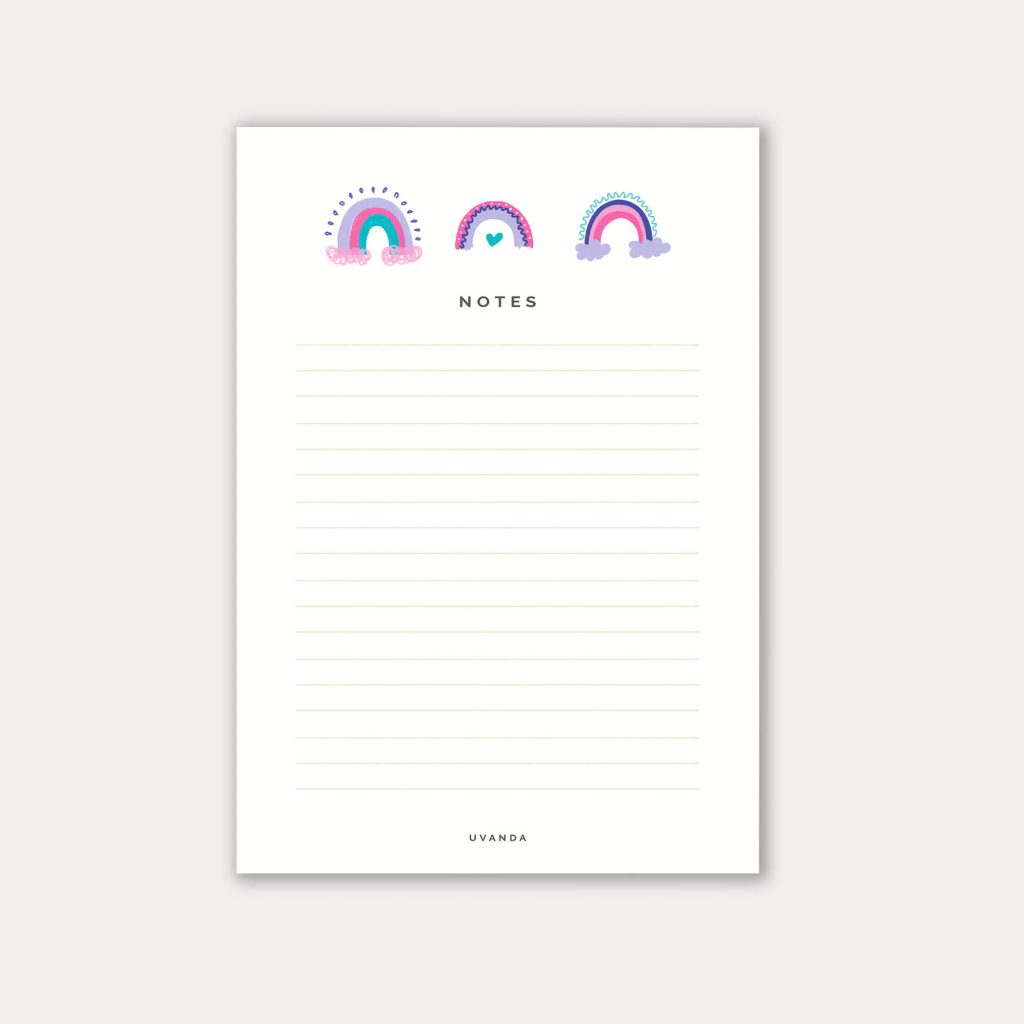 Rainbow Notepad A5 size