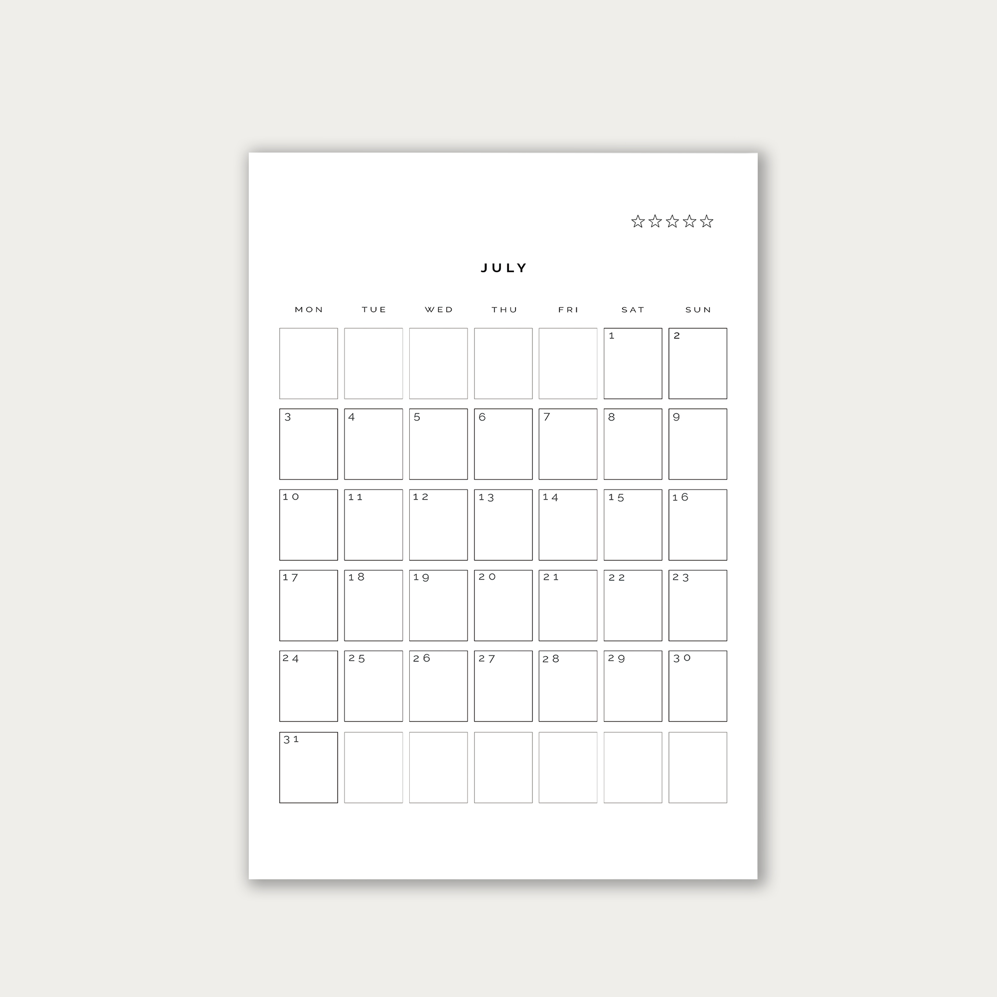 Calendar 2023 Minimalist - Printable
