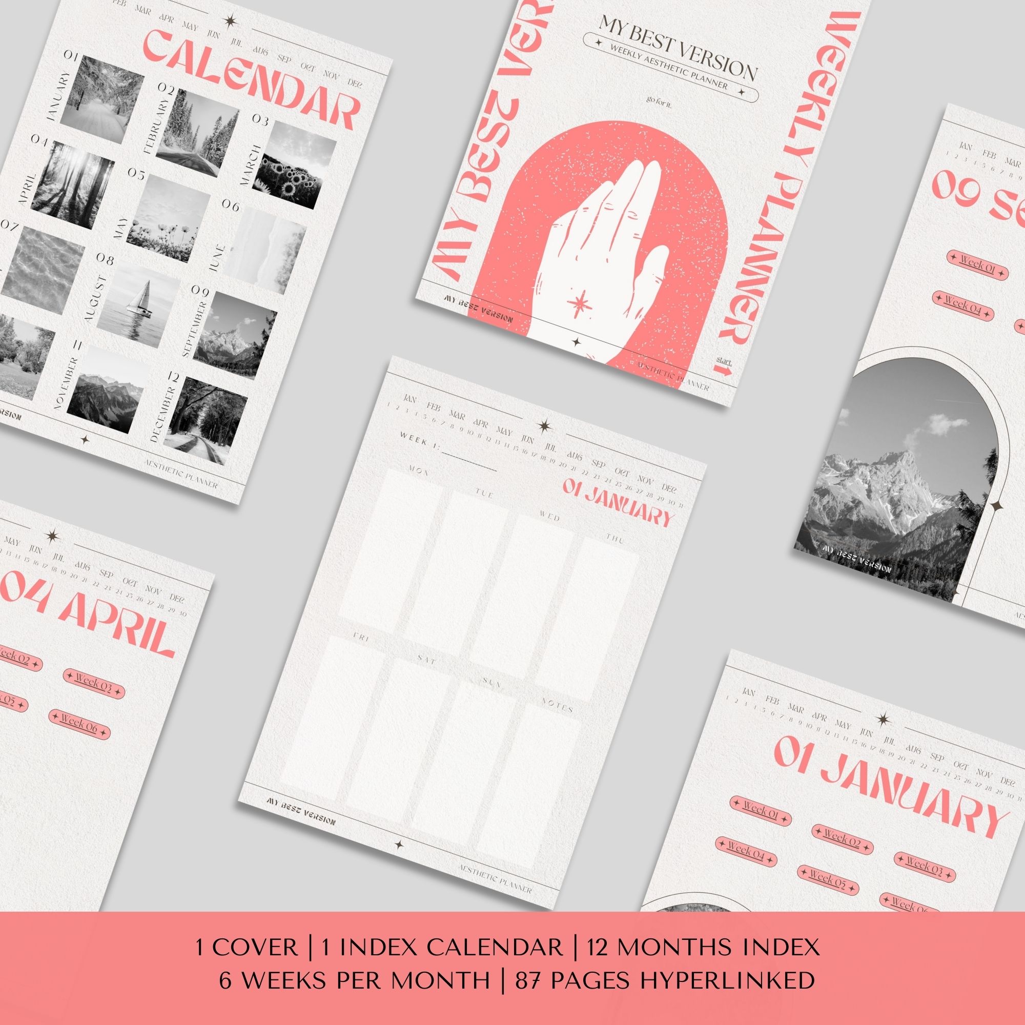 My Best Version - Aesthetic Weekly Planner Hyperlinked - Image 5