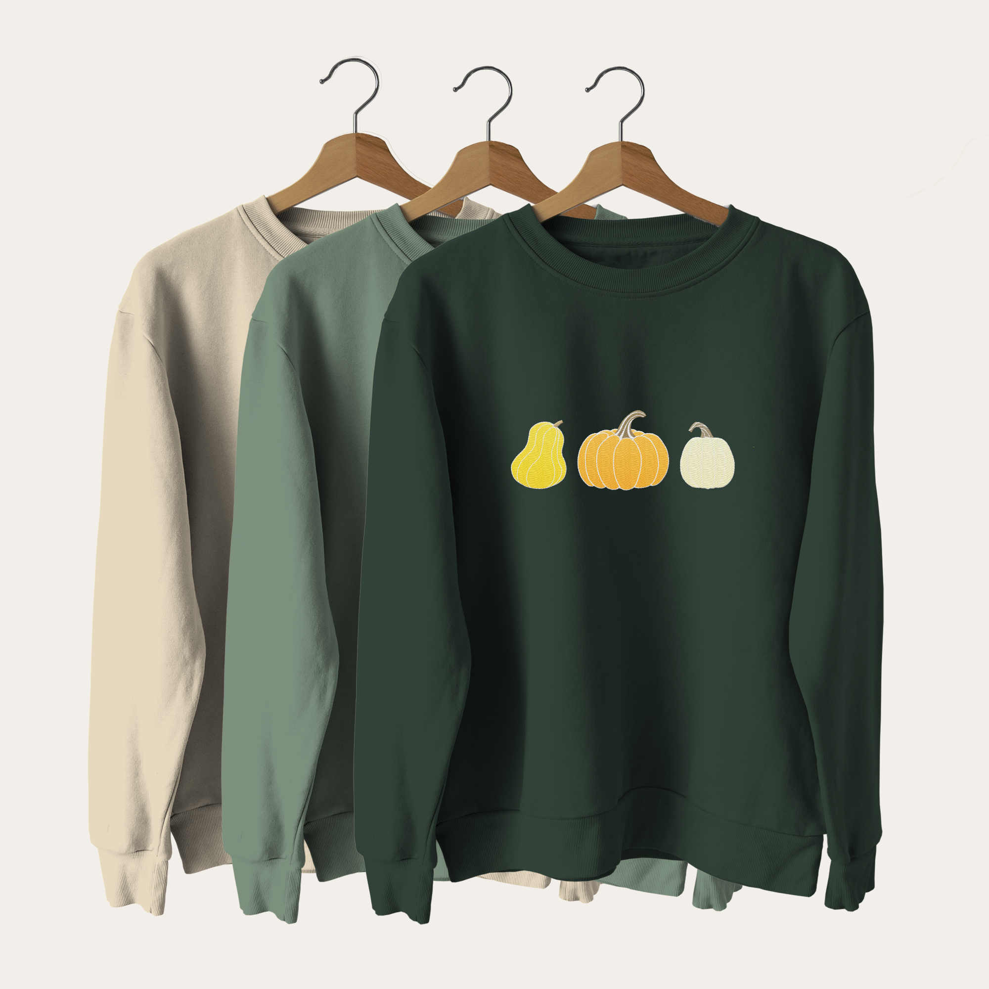 Fall Season Hoodie - Pumpkin Embroidery