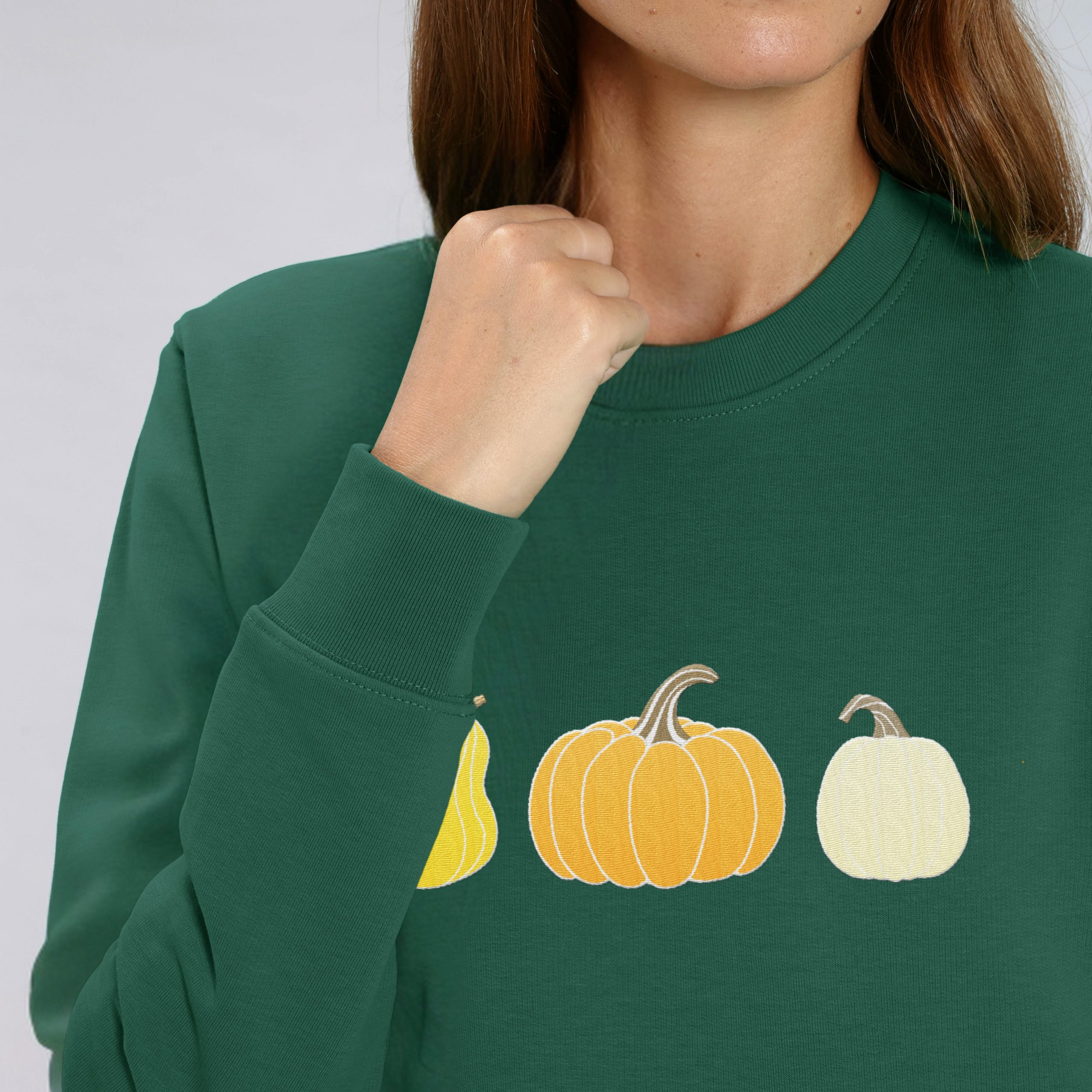 Pumpkin Embroidered Hoodie