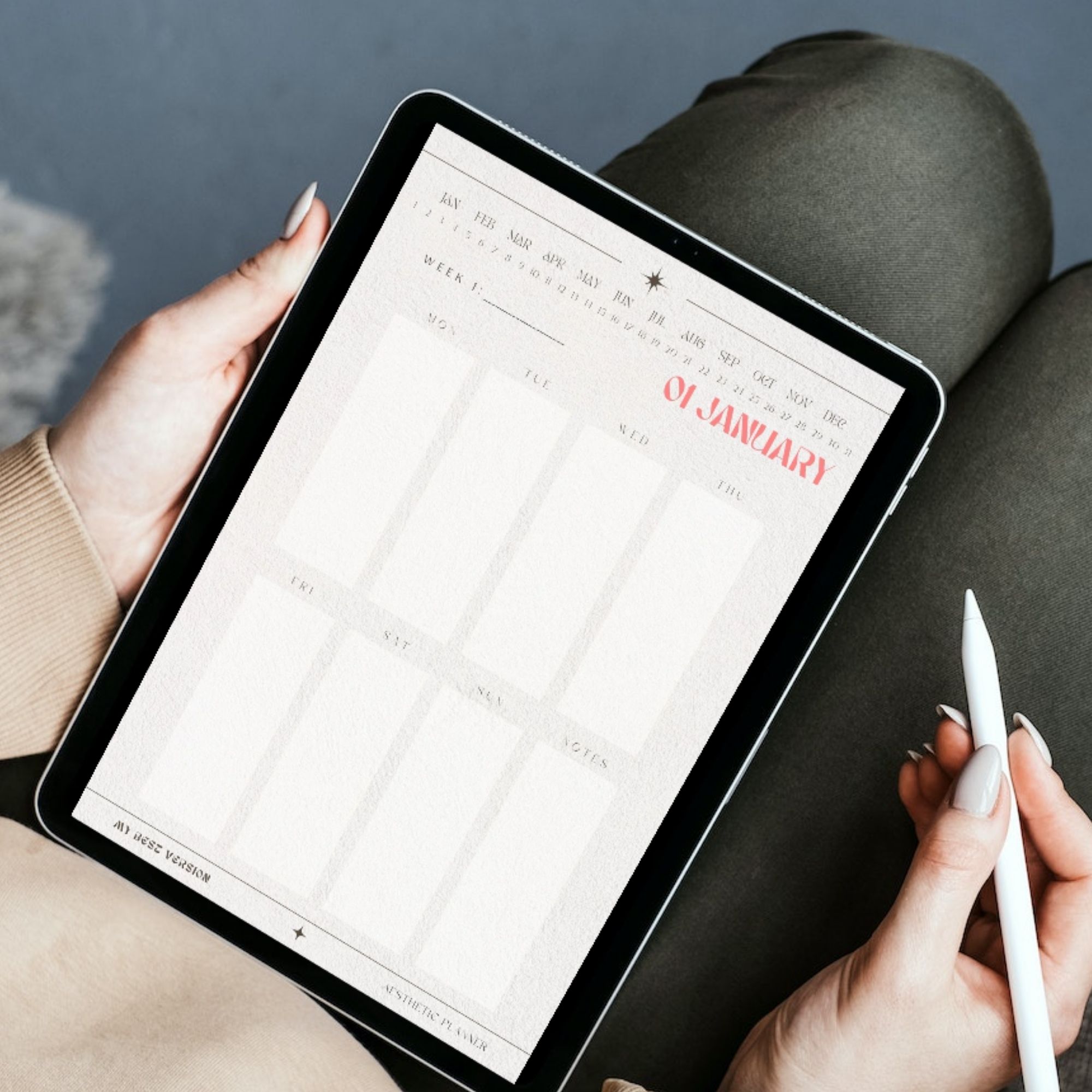 My Best Version - Aesthetic Weekly Planner Hyperlinked - Image 3