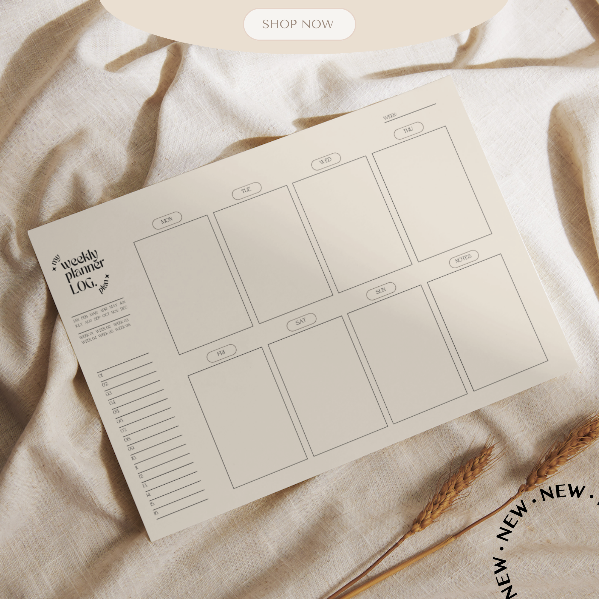 Minimalist Beige Planner - Digital, Undated, Printable PDF. Daily, Weekly, Monthly planners for efficient organization. Description: Accessible planners for daily, weekly, and monthly planning. Ideal for busy individuals. Print or edit digitally.