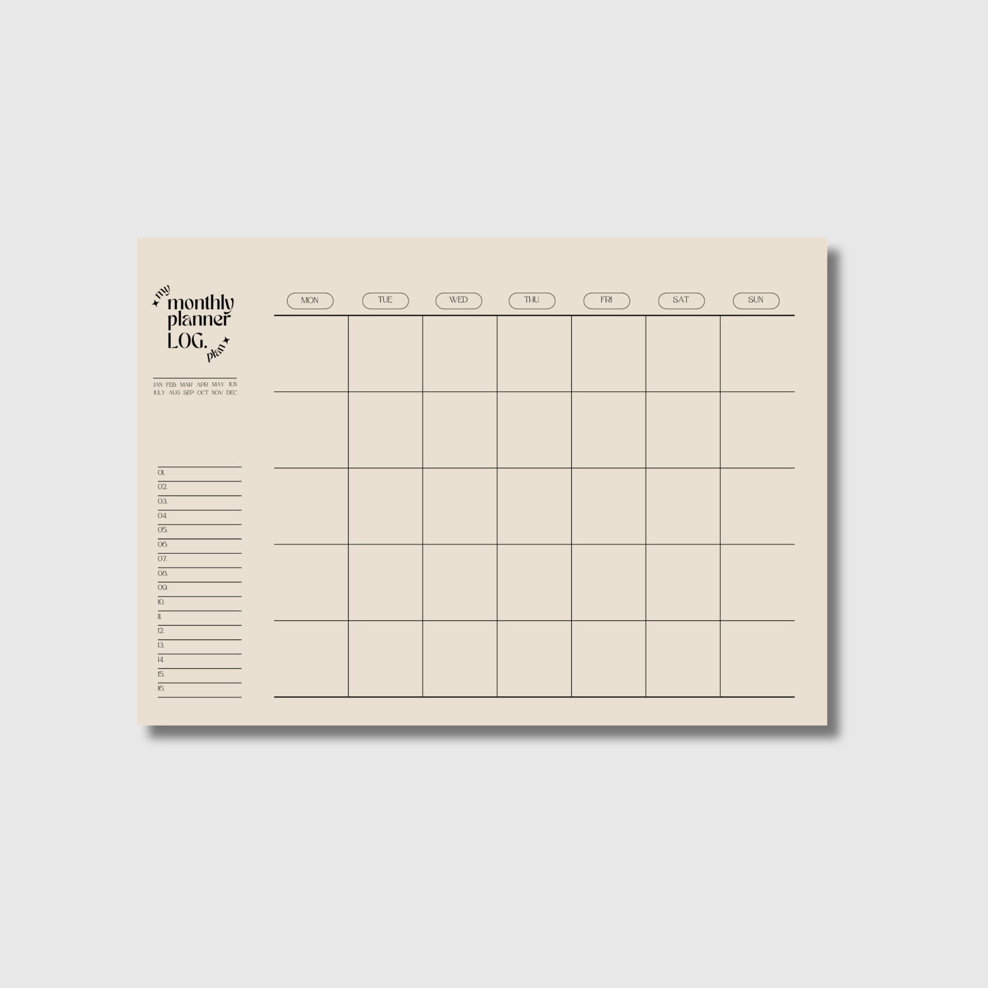 Minimalist Beige Planner - Digital, Undated, Printable PDF. Daily, Weekly, Monthly planners for efficient organization. Description: Accessible planners for daily, weekly, and monthly planning. Ideal for busy individuals. Print or edit digitally.