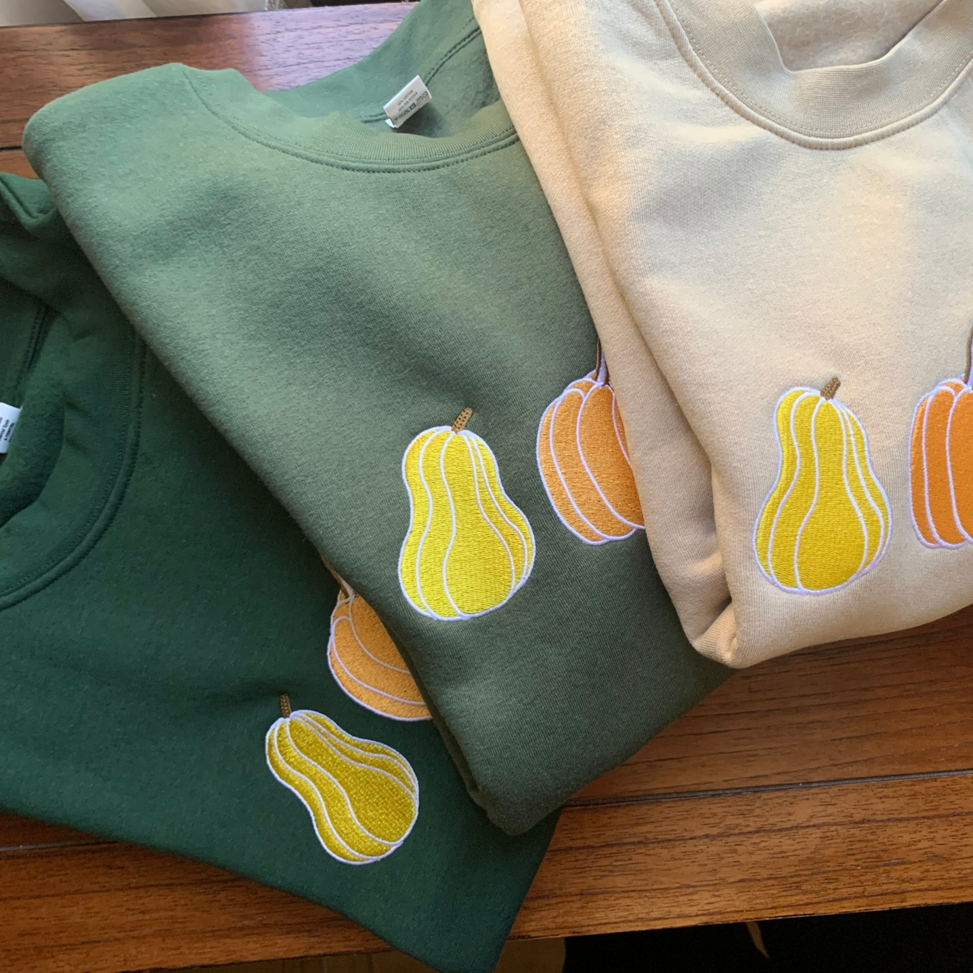 Fall Season Hoodie - Pumpkin Embroidery