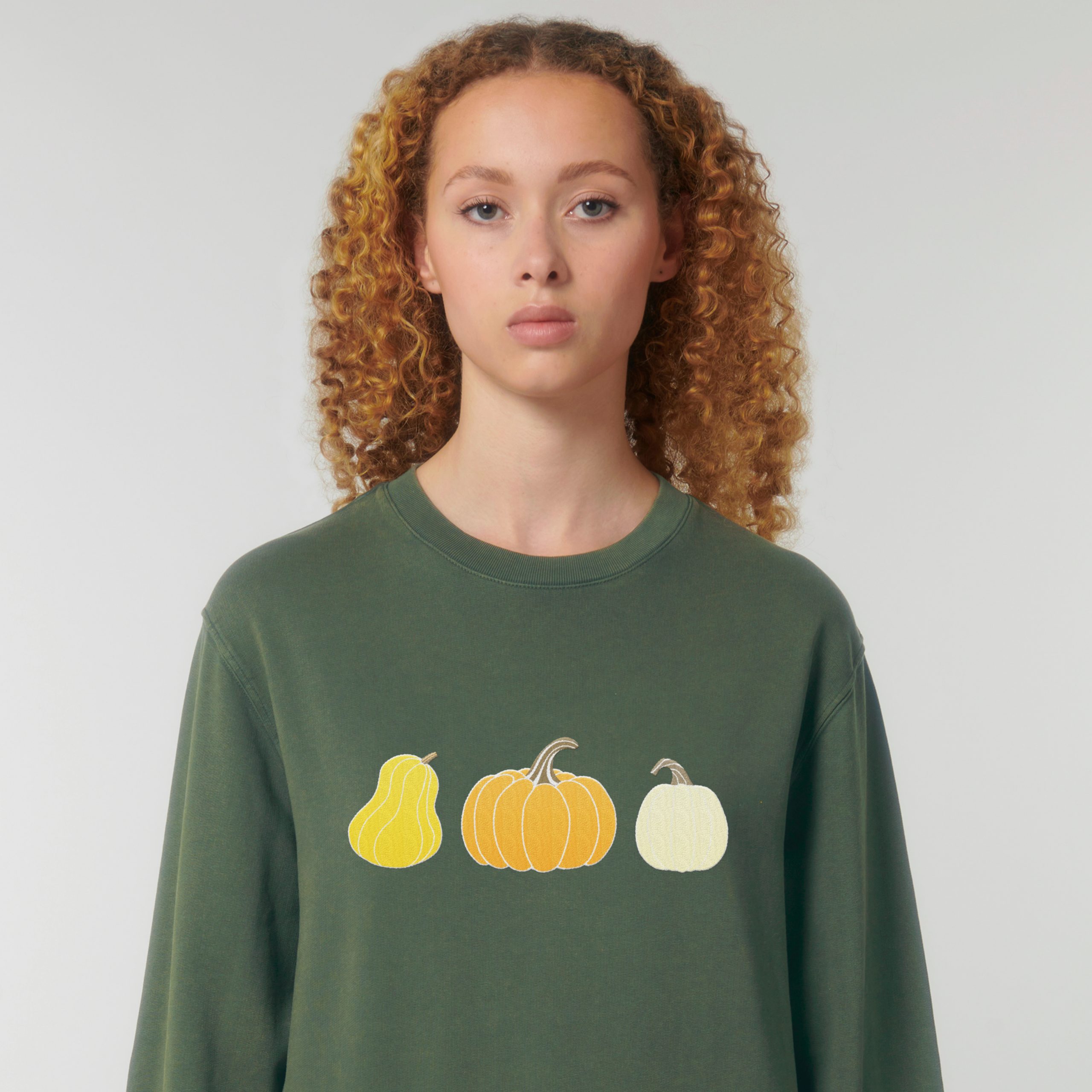 Fall Season Hoodie - Pumpkin Embroidery