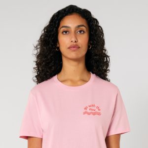 Go With The Flow inspirational pink T-shirt