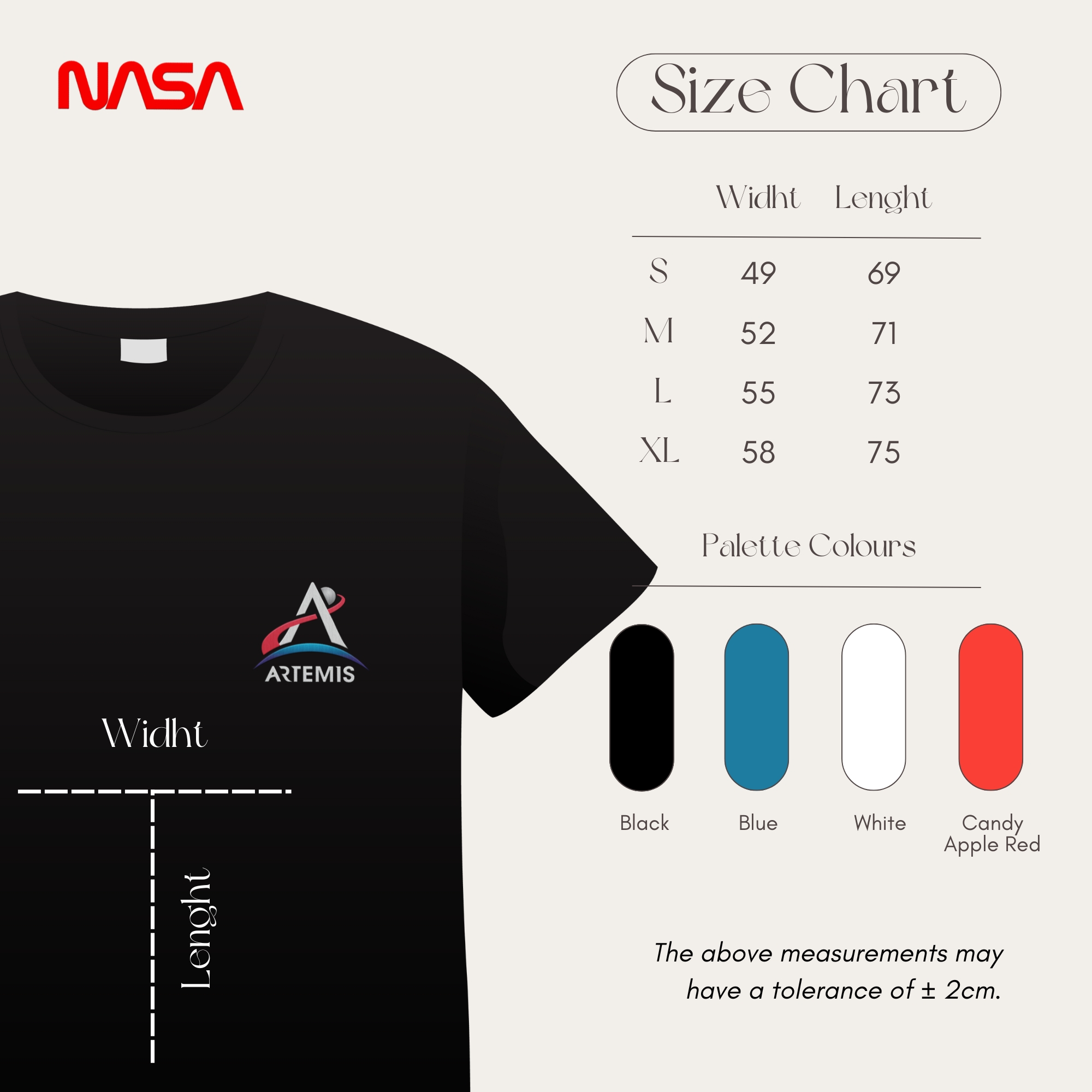 High-quality cotton T-shirt for NASA fans