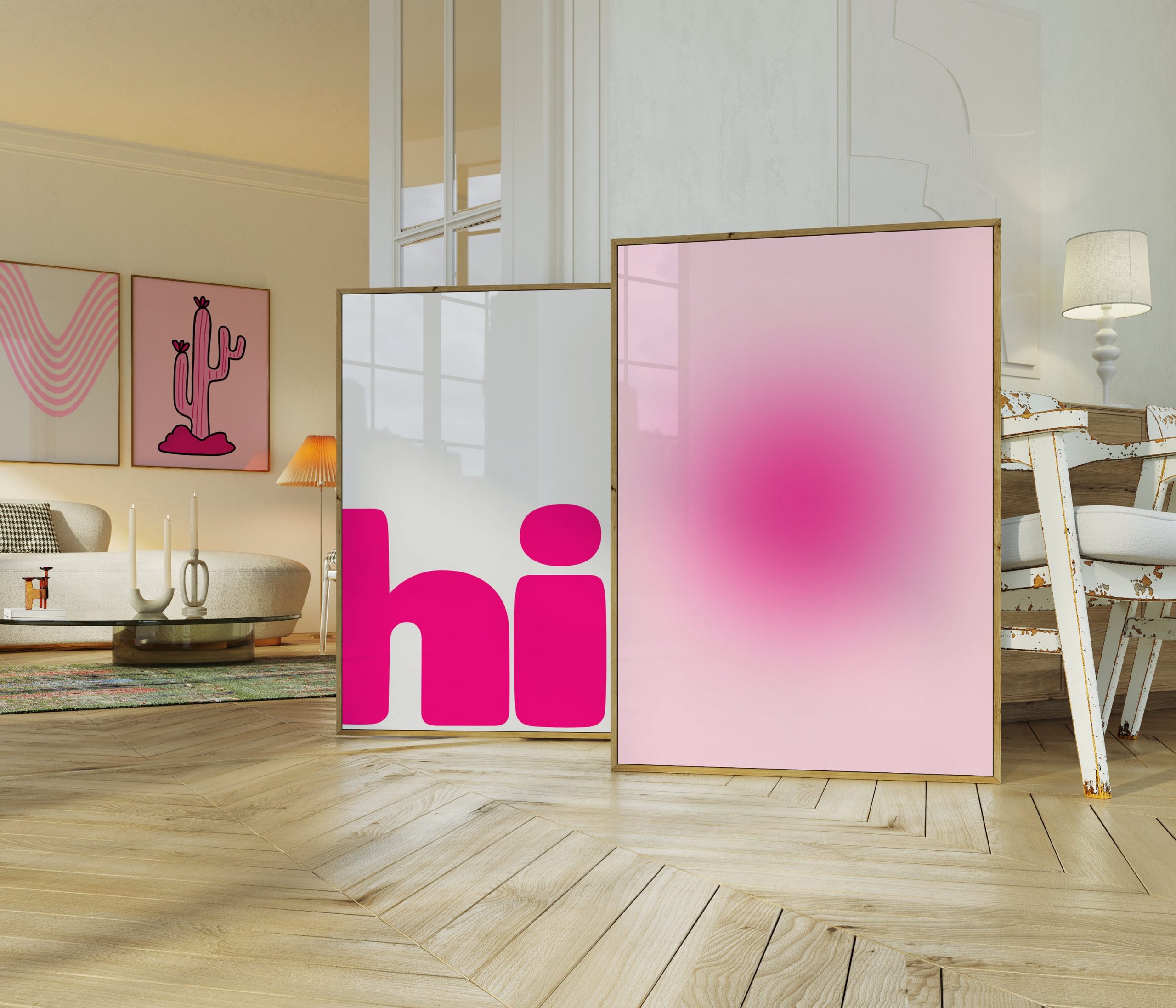 Set of 9 - Preppy Pink Gallery Wall Art - Image 5