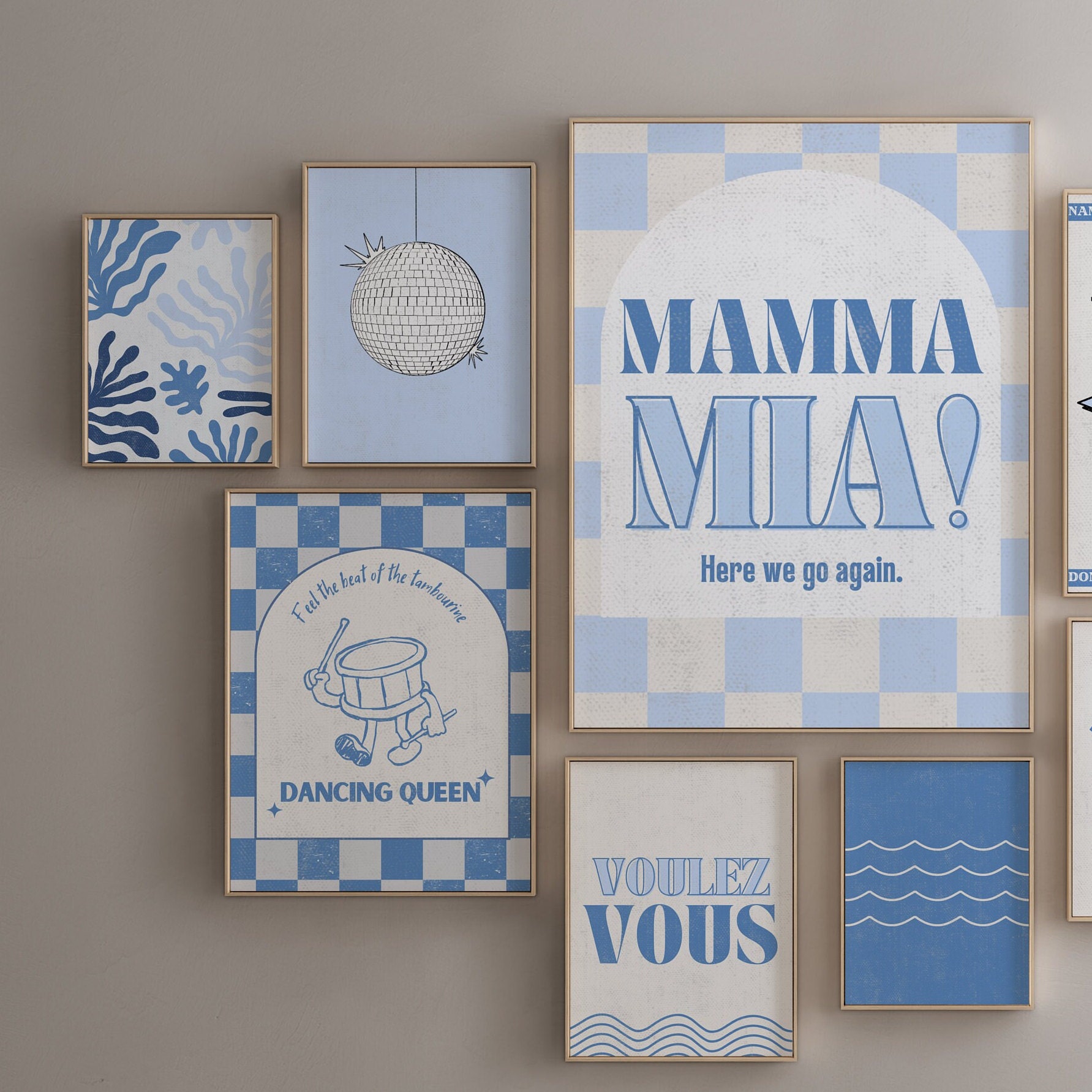 Set of 9 - Mamma Mia Gallery Wall Art - Image 3