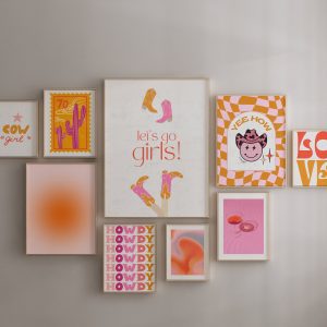 Set of 9 - Cowgirl Gallery Wall Art Mockup