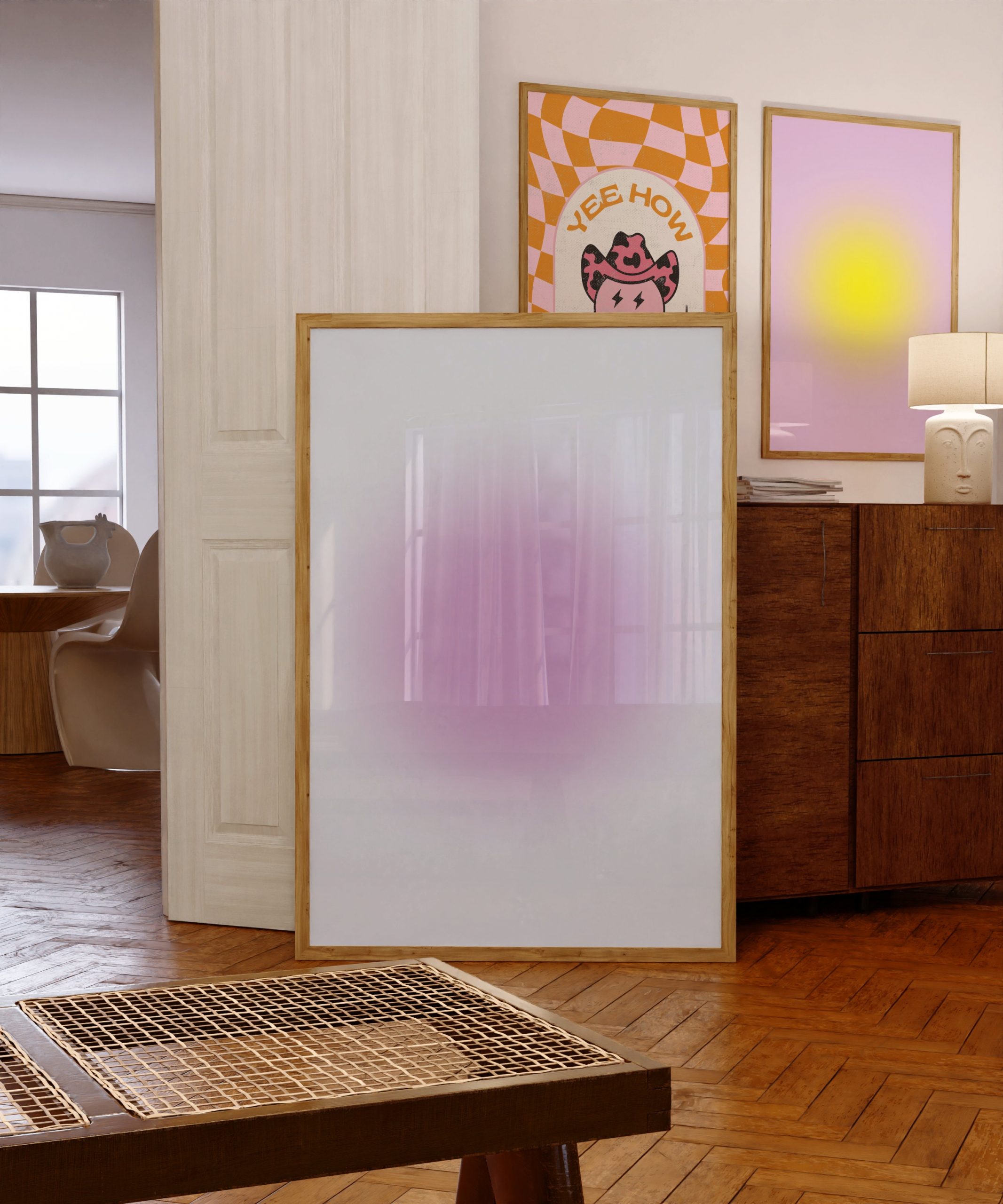 Set of 2 - Blurry Gradient Purple Yellow - Image 4