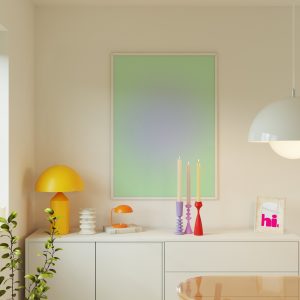 Blue Green - Blurry Gradient Living Room Mockup