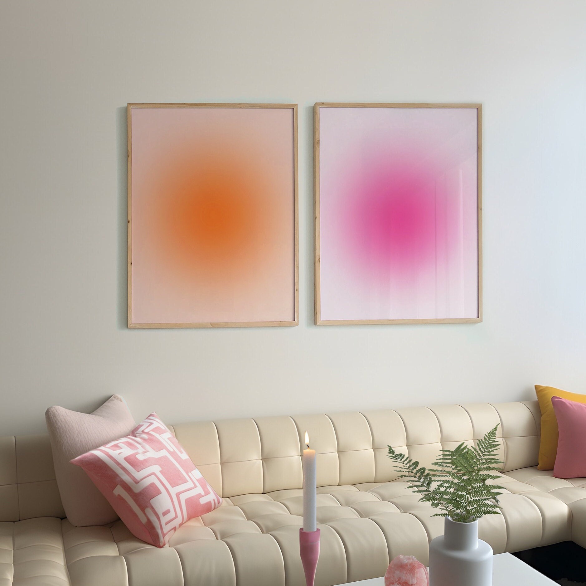 Set of 2 - Blurry Gradient Pink Orange - Image 10