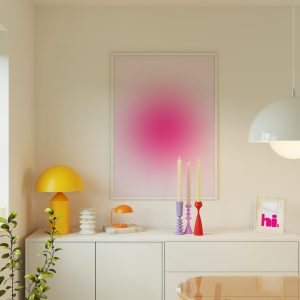 Pink - Blurry Gradient Living Room Mockup