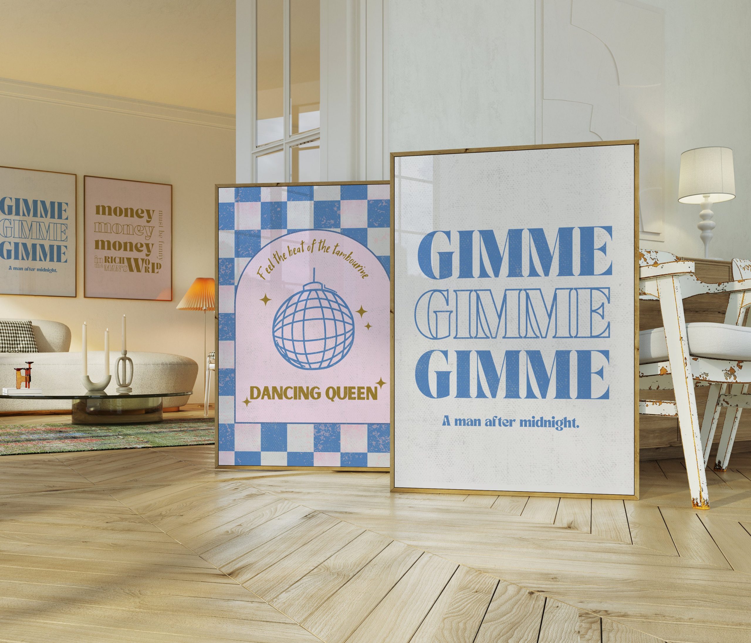 Gimme Gimme Gimme - Blue Music Poster - Image 4