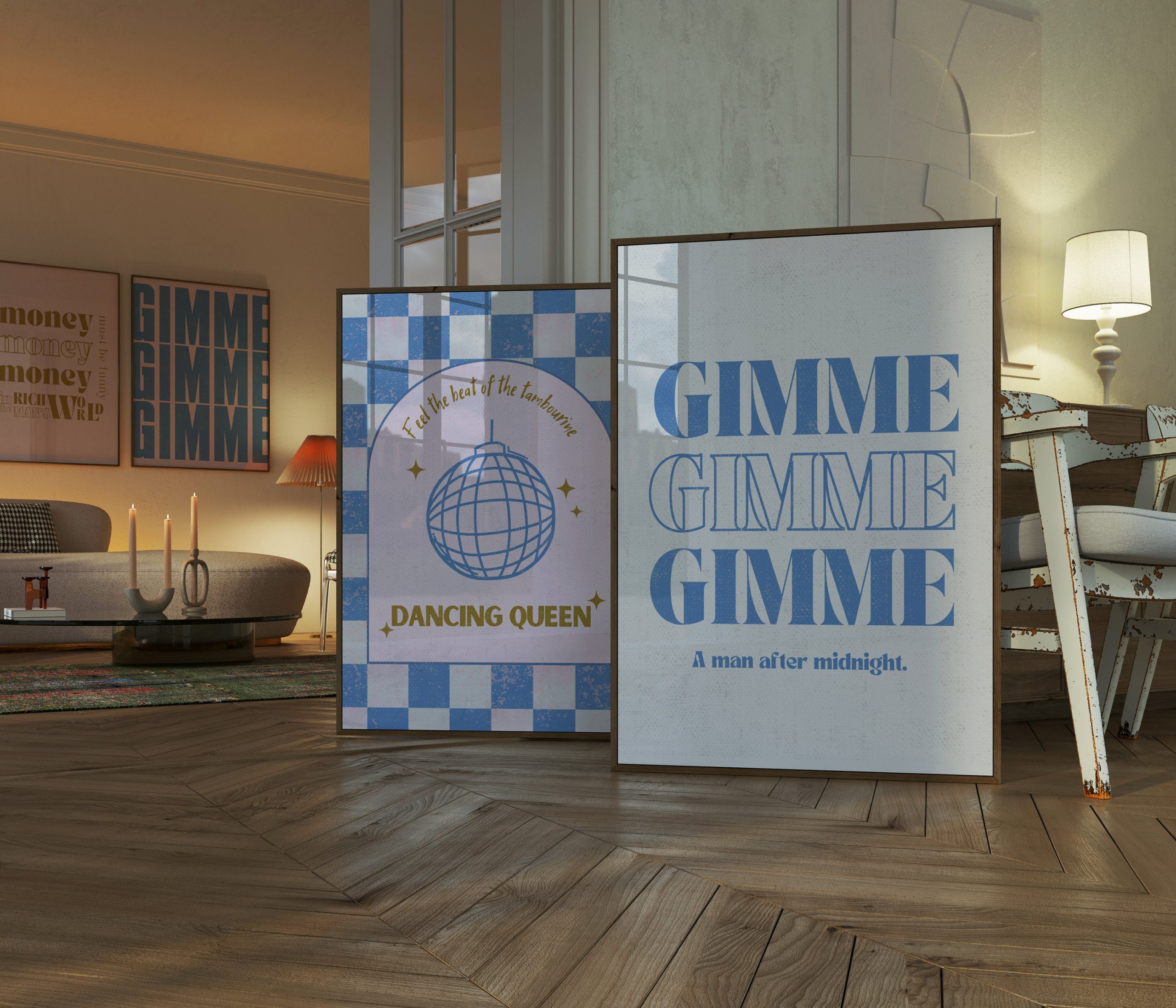 Gimme Gimme Gimme - Blue Music Poster - Image 9