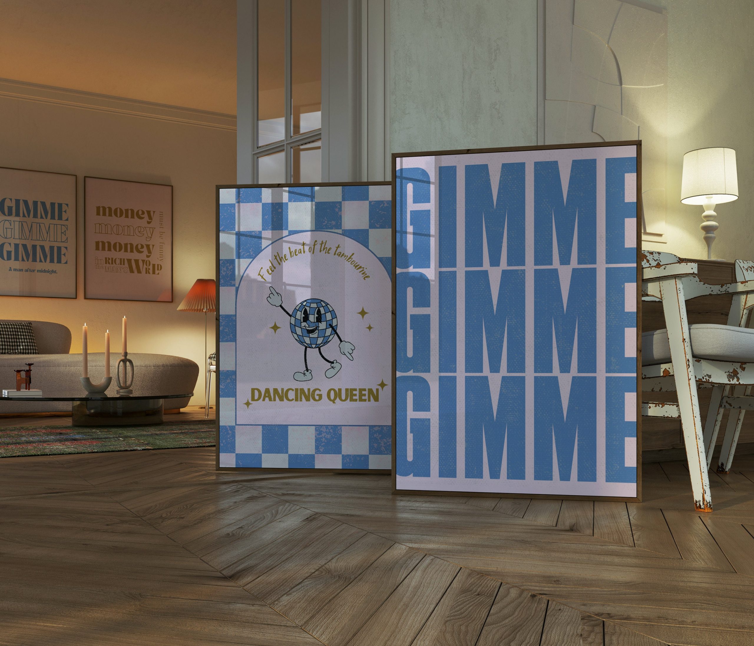 Set of 2 - Dancing Queen Retro Character Print - Image 3