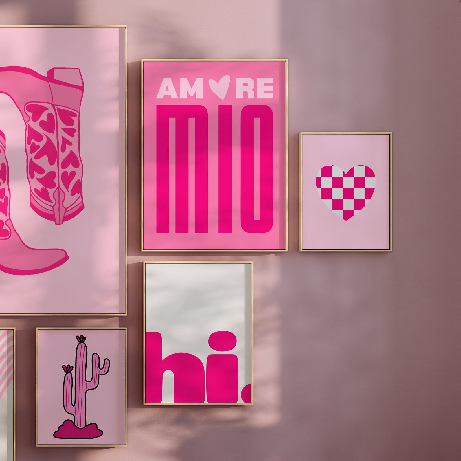 Set of 9 - Preppy Pink Gallery Wall Art - Image 3