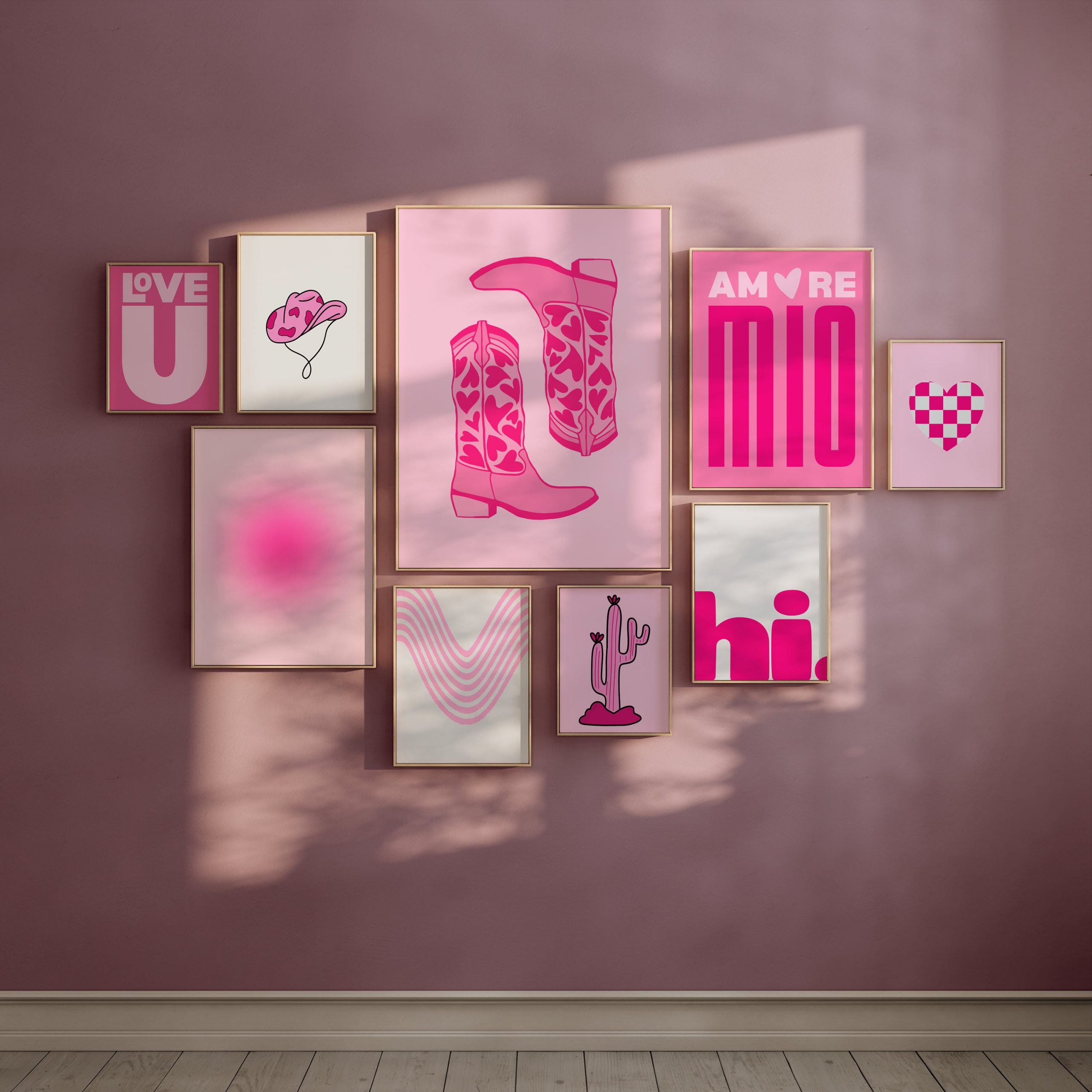Set of 9 - Preppy Pink Gallery Wall Art - Image 9