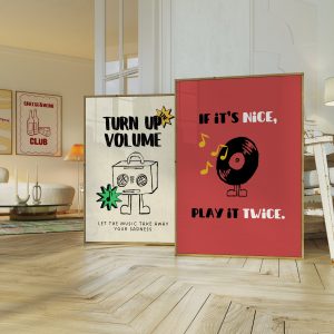 Set of 2 - Retro Music Band Living Room Mockup