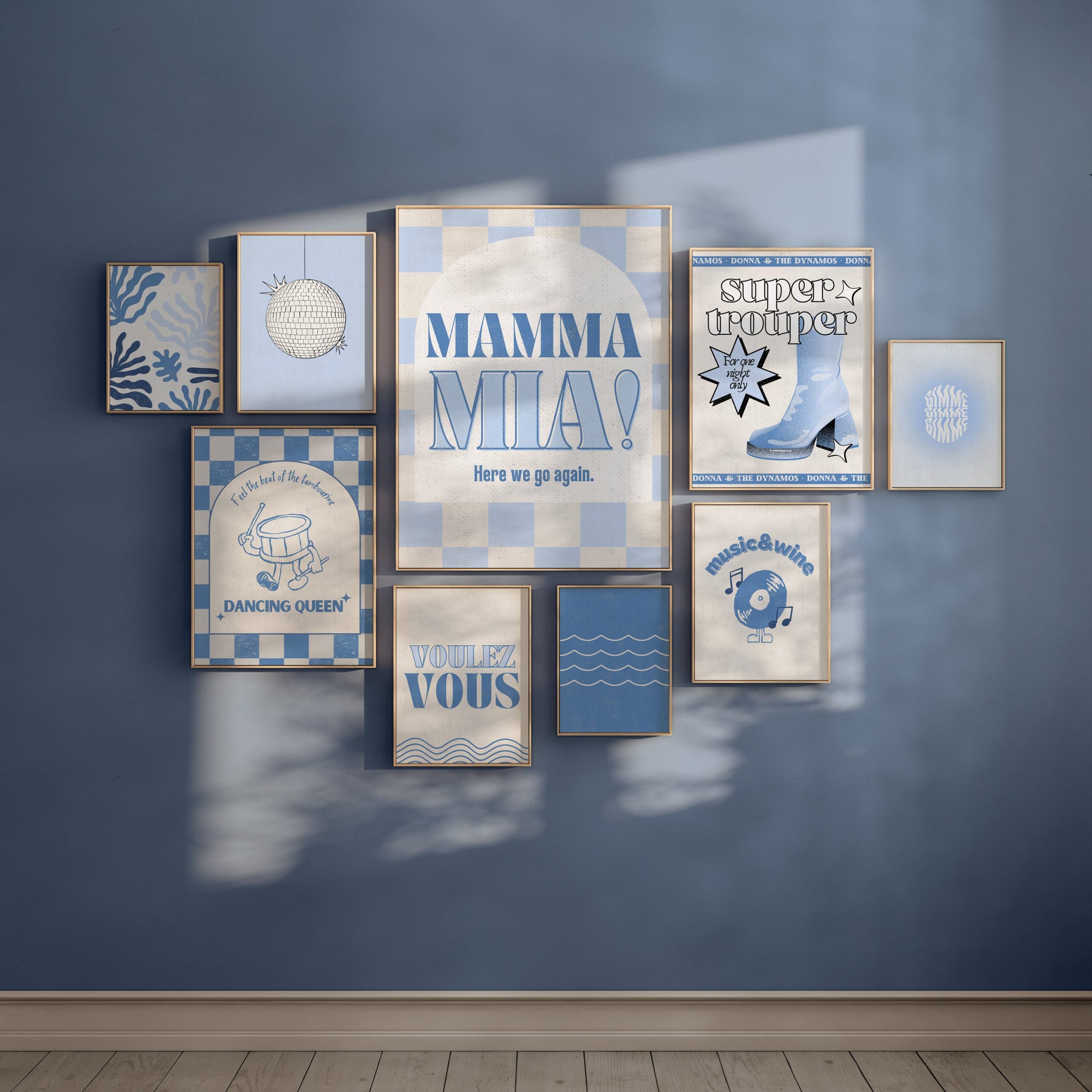 Set of 9 - Mamma Mia Gallery Wall Art - Image 8