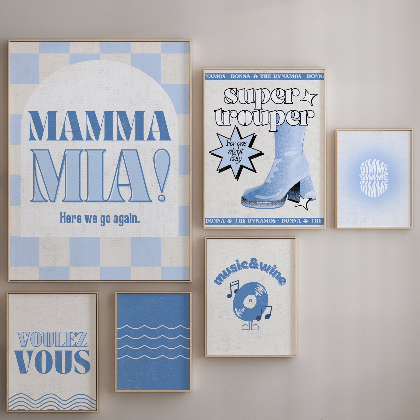 Set of 9 - Mamma Mia Gallery Wall Art - Image 4