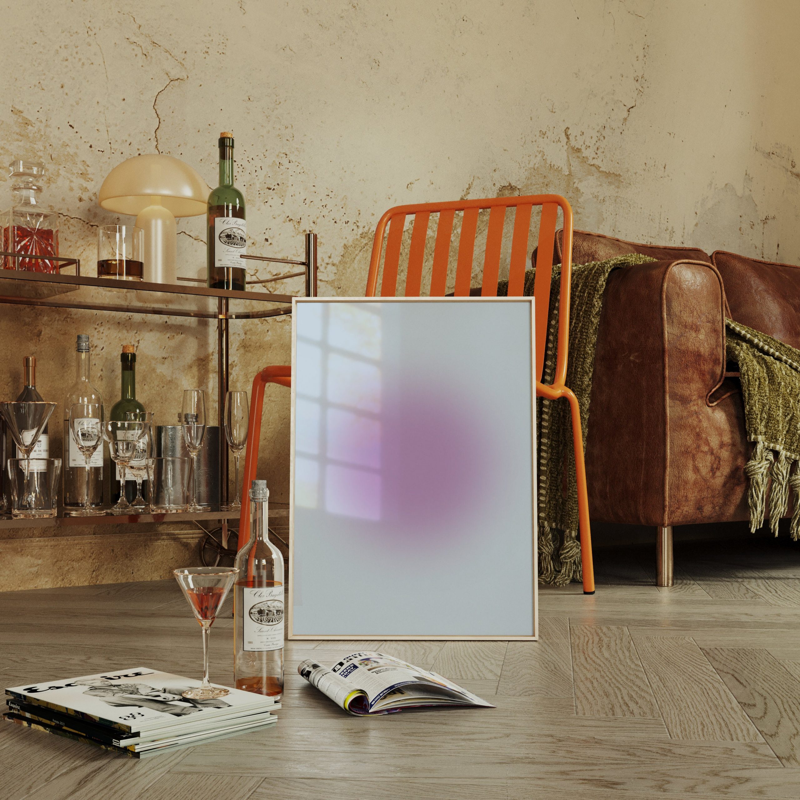 Set of 2 - Blurry Gradient Purple Yellow - Image 7