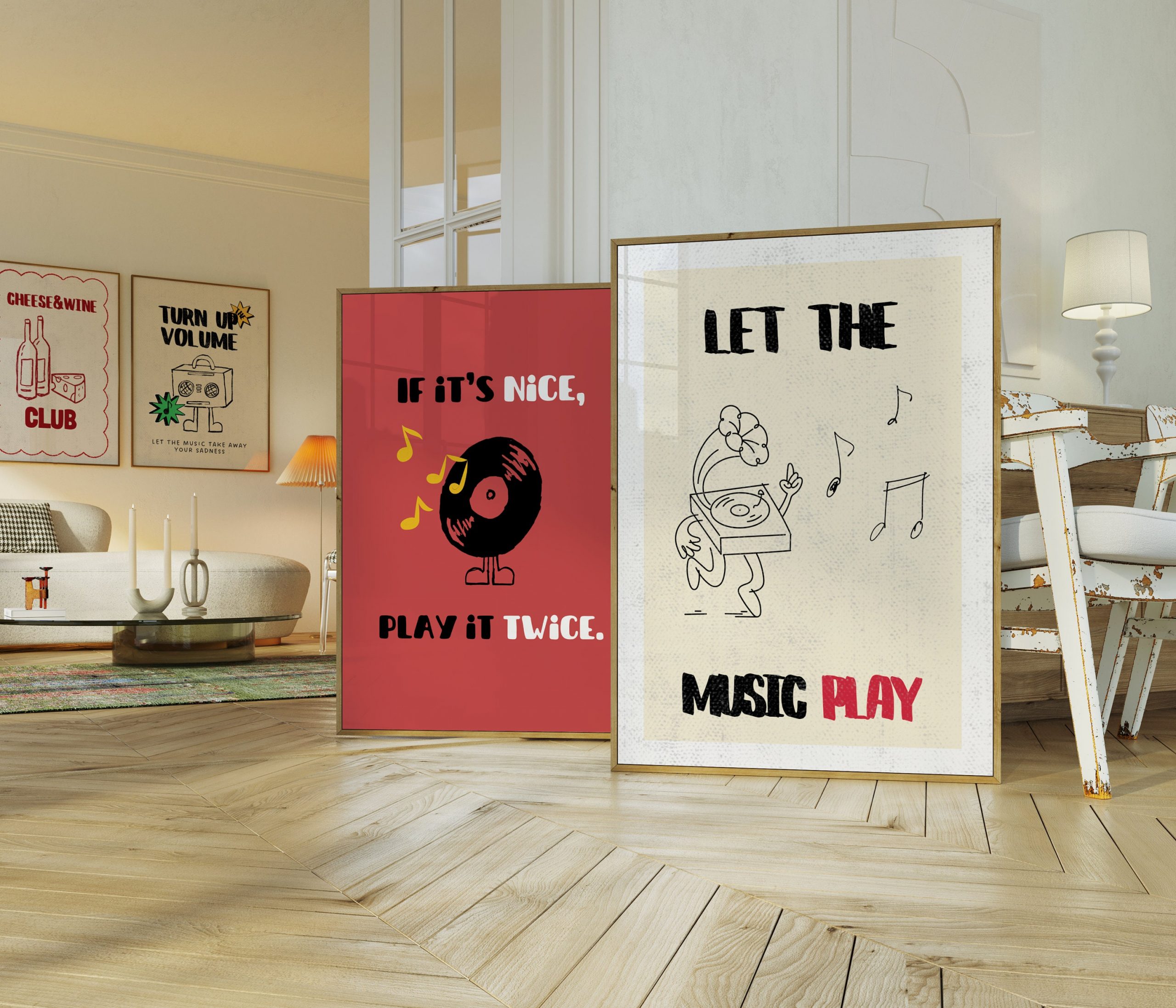 Set of 3 - Retro Music Band Print - Image 2