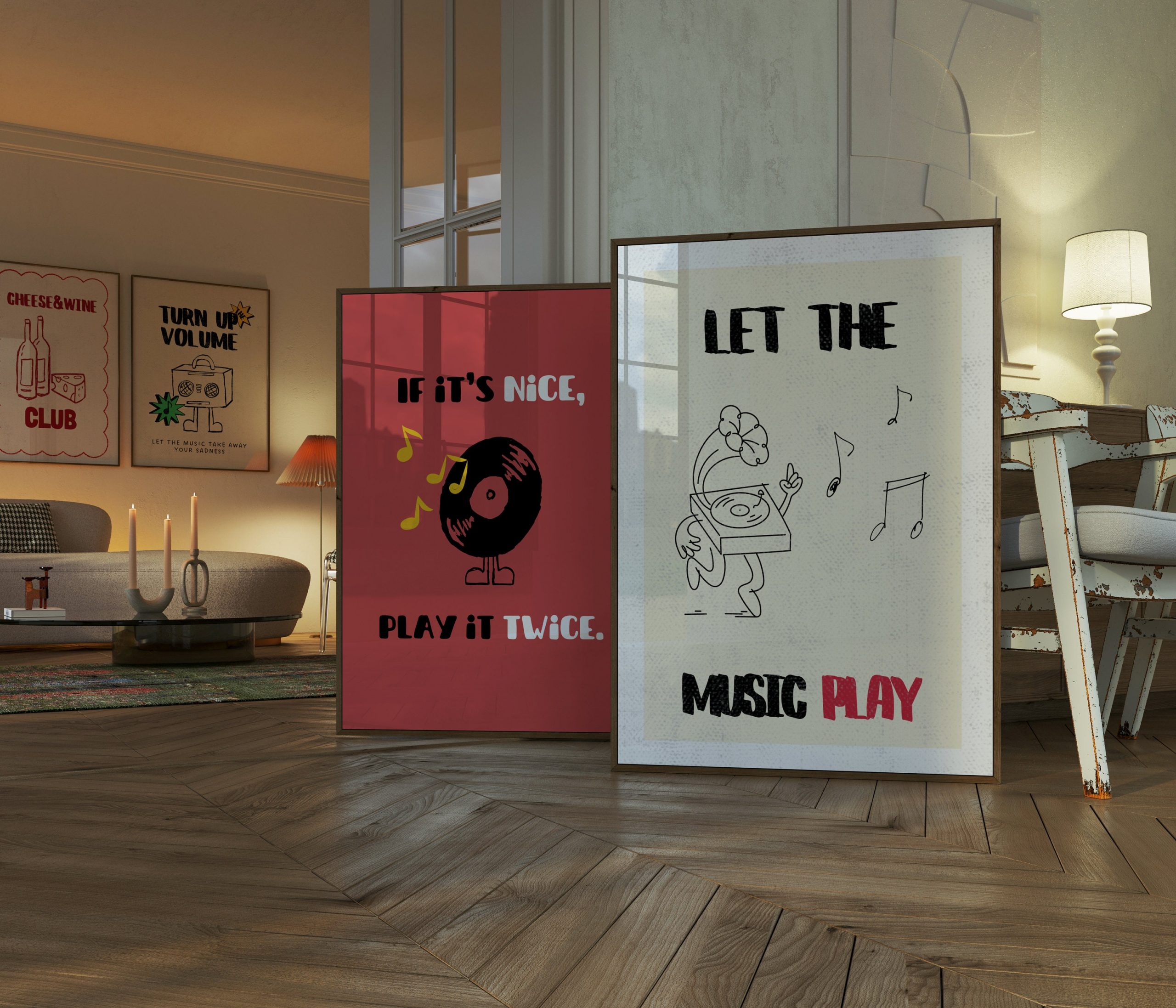 Set of 3 - Retro Music Band Print - Image 7