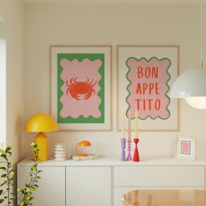 Set of 2 - Bon Appetit Crab Mockup Living Room