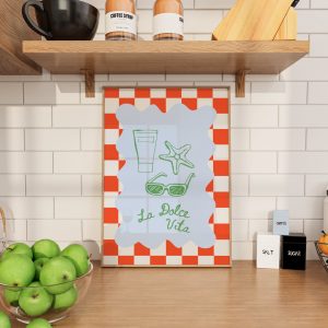 La Dolce Vita - Chess Red Beach Kitchen Print