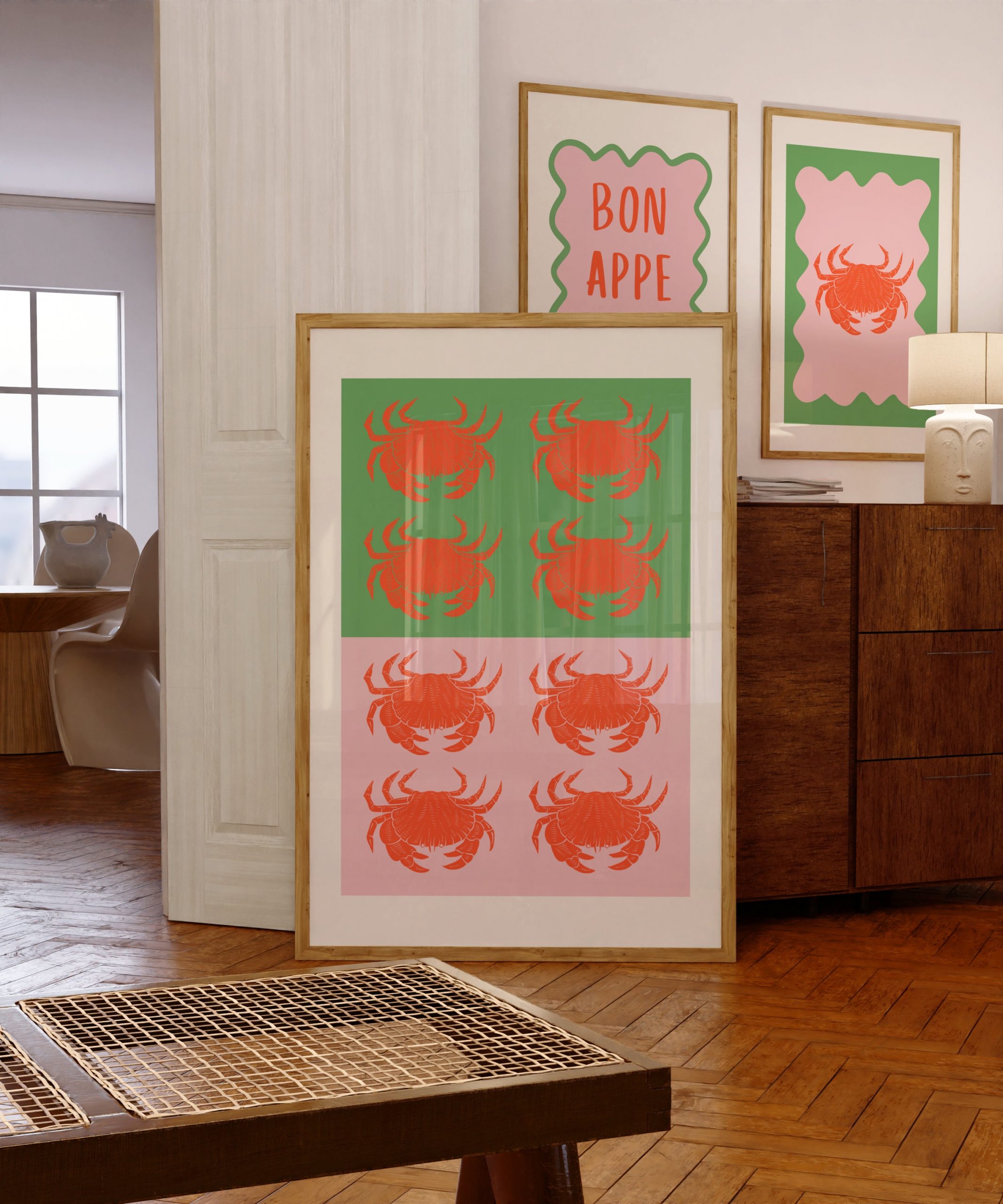 Eclectic Dual Crab Living Room Mockup