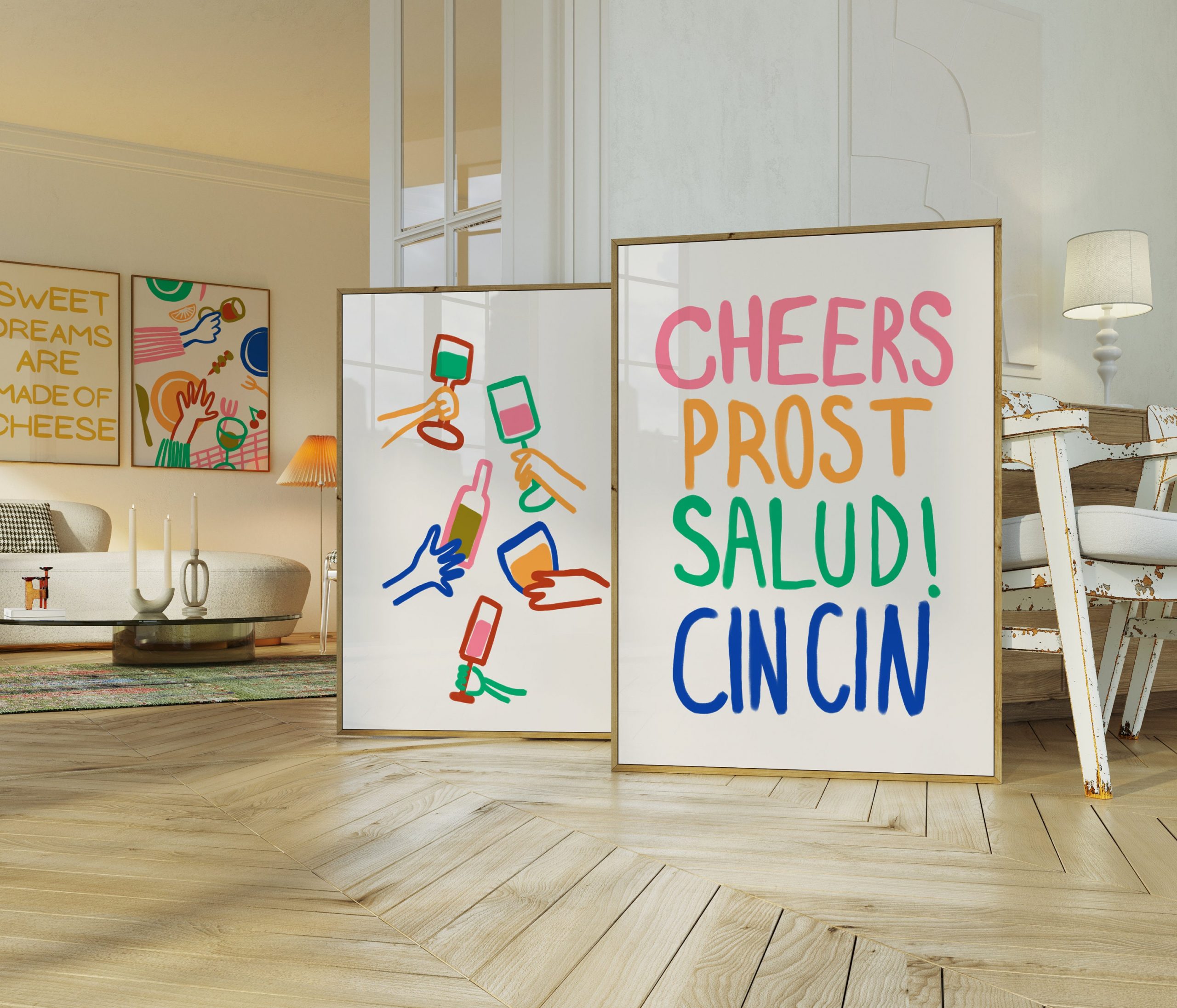 Cheers Prost Salud Cin Cin - Hand Drawn - Image 10