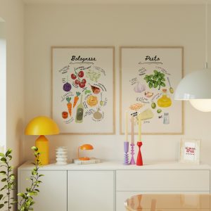 Set of 2 - Pesto Bolognese Recipe Living Room Mockup