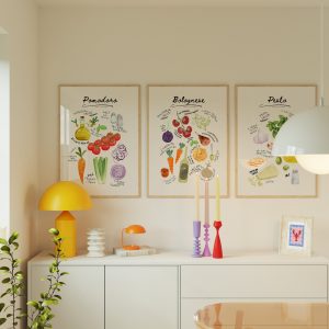 Set of 3 - Ingredients Sauce Recipe Living Room Mockup