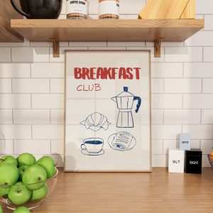 Breakfast Club - Blue Red Kitchen Mockup