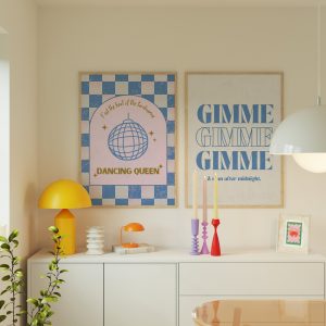 Set of 2 - Dancing Queen 70s - Blue Aesthetic Mockup