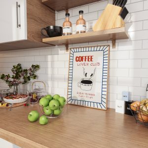 Wall Print Coffee Lover Club Kitchen Mockup