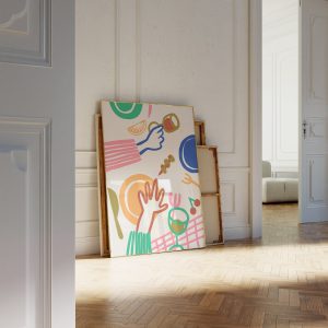 Colorful Dinner – Hand Drawn Living Room Mockup