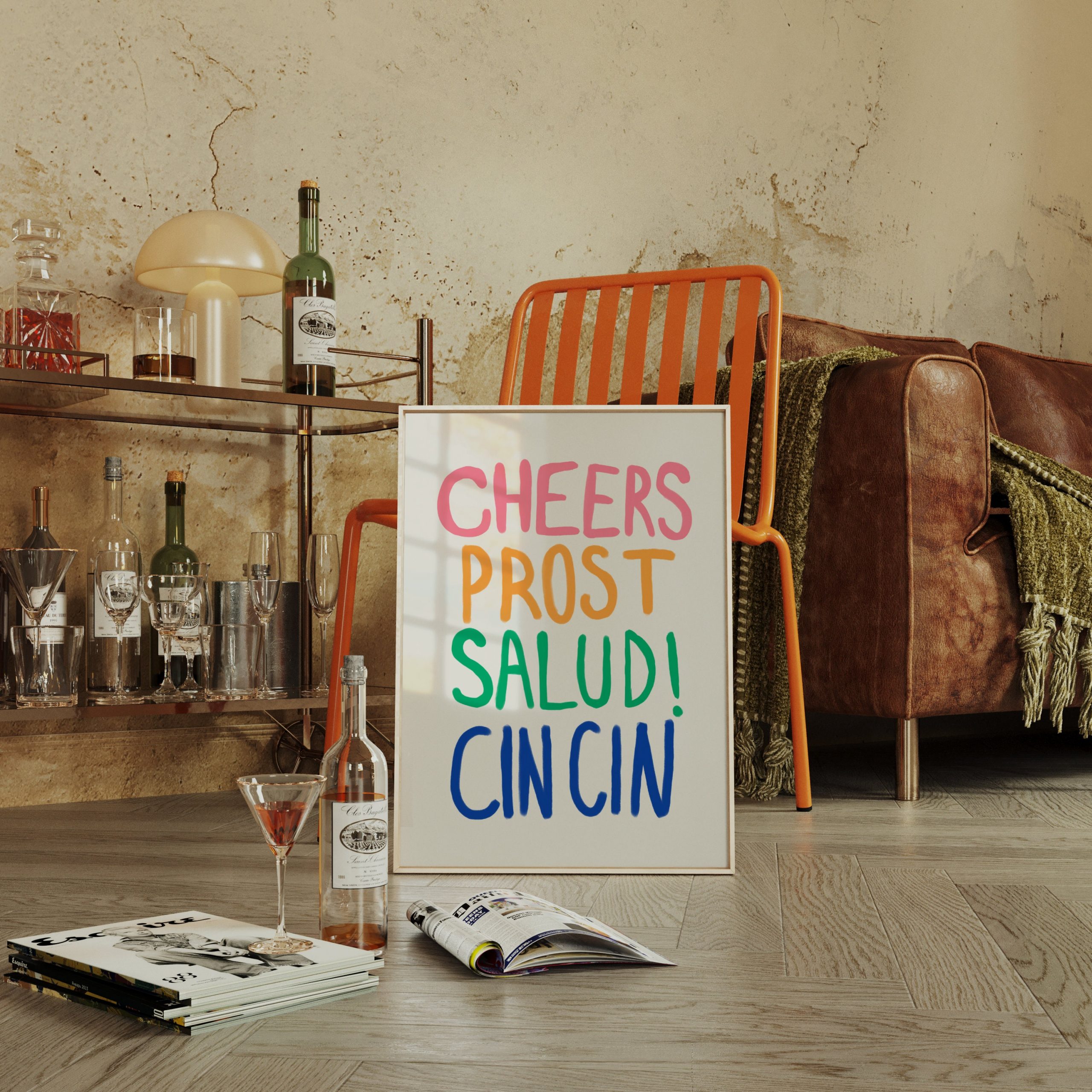 Cheers Prost Salud Cin Cin - Hand Drawn - Image 2