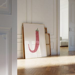 Red Chilli Pepper - Hand Drawn Living Room Mockup