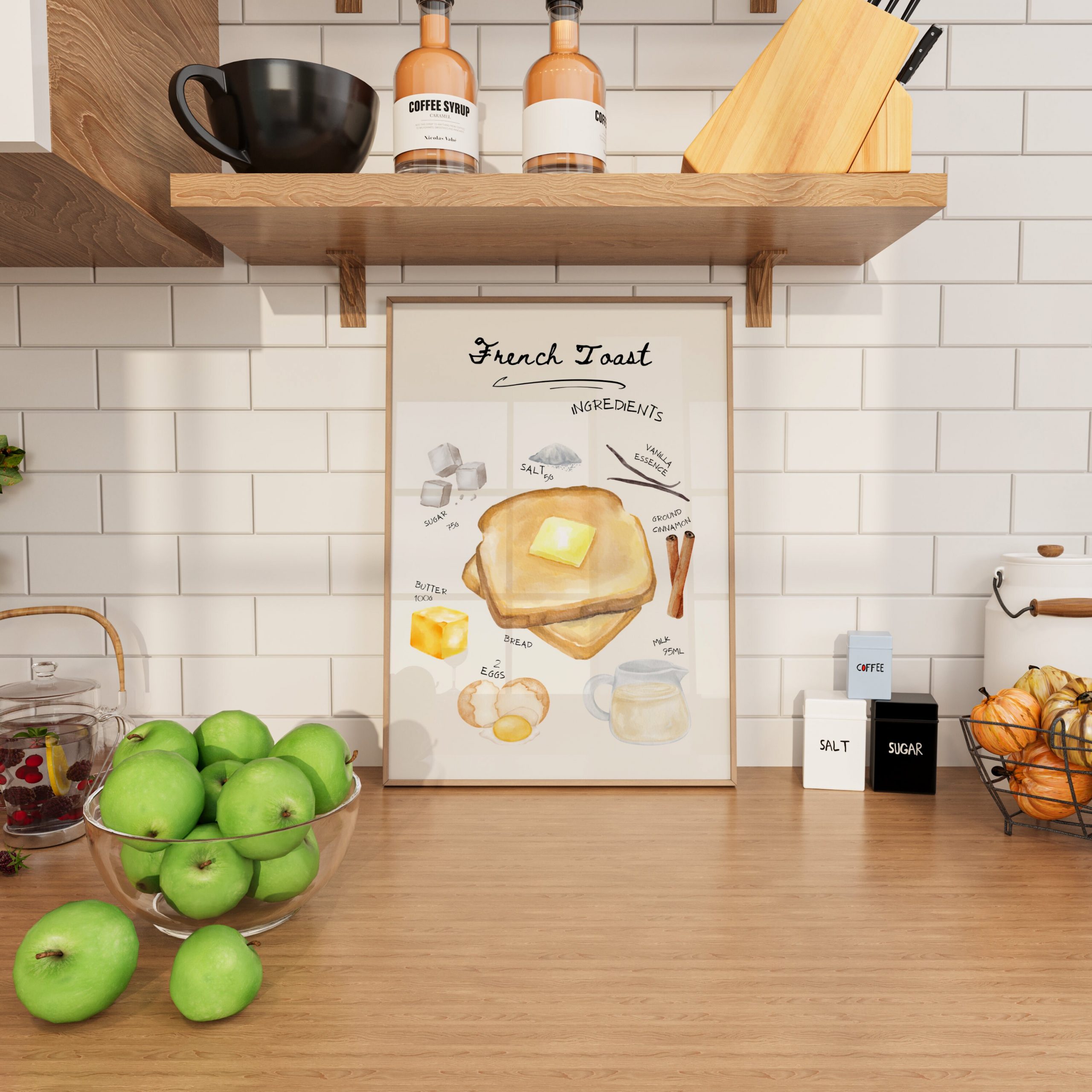 French Toast - Recipe Ingredients Mockup